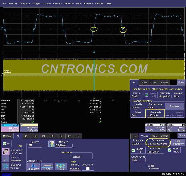 圖三 使用TIE的缺省設(shè)置，Hysteresis值為500mdiv 