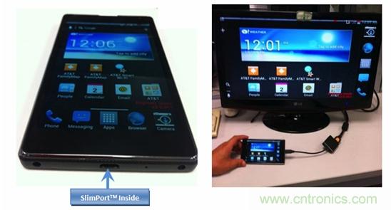 采用SlimPort接口技術(shù)的新一代Google Nexus手機(jī)樣機(jī)。