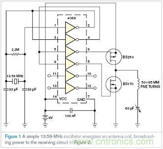 包含一個(gè)13.56-MHz的振蕩器的傳輸電路