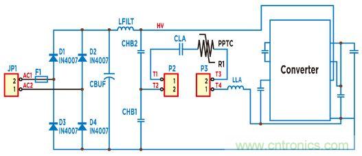 PPTC在集成IC電子鎮(zhèn)流器異常狀態(tài)保護原理圖