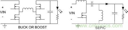 圖7：降壓或升壓型以及 SEPIC 拓?fù)涮峁┝烁叩男? width=