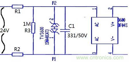 案例1：輸入端24V波動，R1和R2常被燒壞。