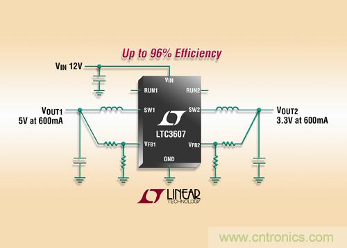 照片說明：15V、雙輸出 600mA 單片同步降壓型穩(wěn)壓器