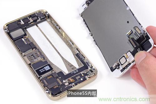 土豪金iPhone 5S拆解：內(nèi)部結(jié)構(gòu)升級，維修難度增加