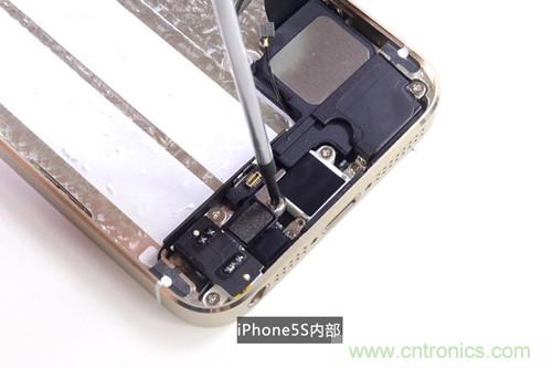 土豪金iPhone 5S拆解：內(nèi)部結(jié)構(gòu)升級，維修難度增加