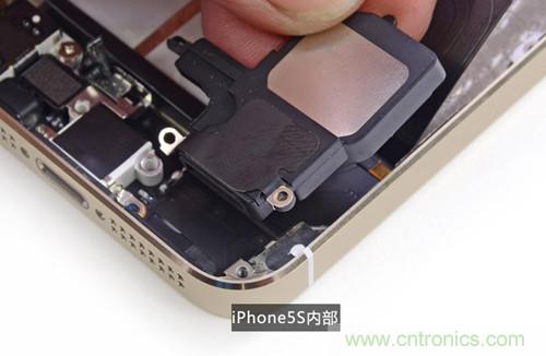 土豪金iPhone 5S拆解：內(nèi)部結(jié)構(gòu)升級，維修難度增加