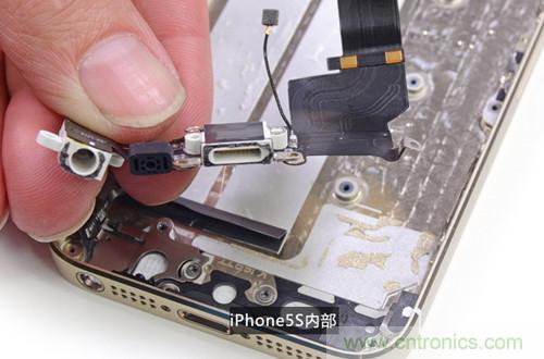 土豪金iPhone 5S拆解：內(nèi)部結(jié)構(gòu)升級，維修難度增加