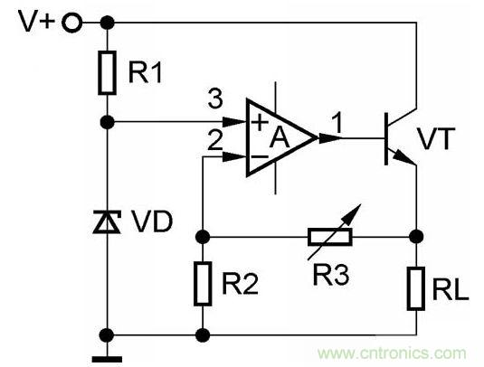 圖2 基本穩(wěn)壓電源簡圖