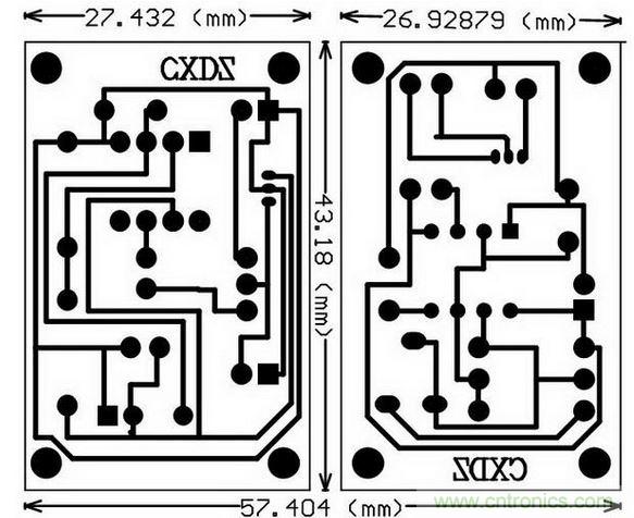 電路的PCB布線如下：