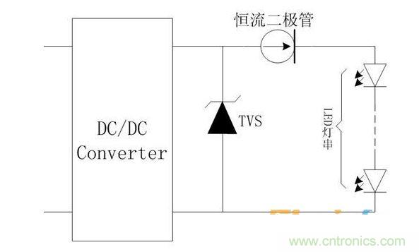 LED直流驅動電路防護示意圖