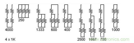 5個(gè)電阻我想出了23種組合。還有其它組合嗎？