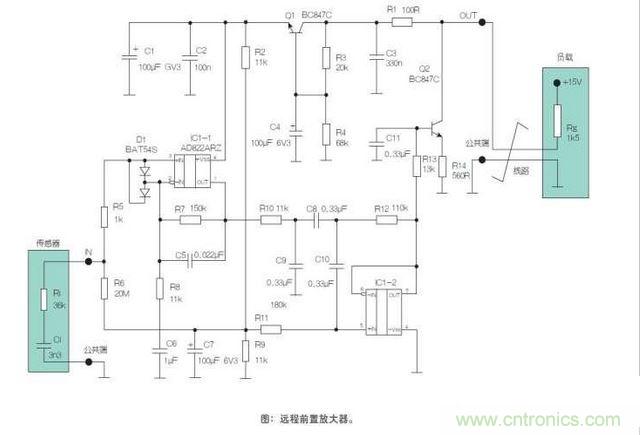 雙線遠程傳感器前置放大器