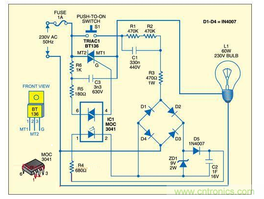 保護(hù)光源和人性化的柔和熄燈驅(qū)動電路