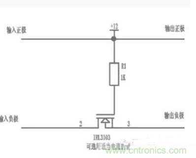 NMOS管型防反接保護(hù)電路