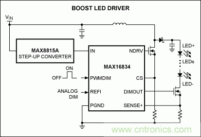 Li+電池供電、低壓高亮度(HB) LED解決方案