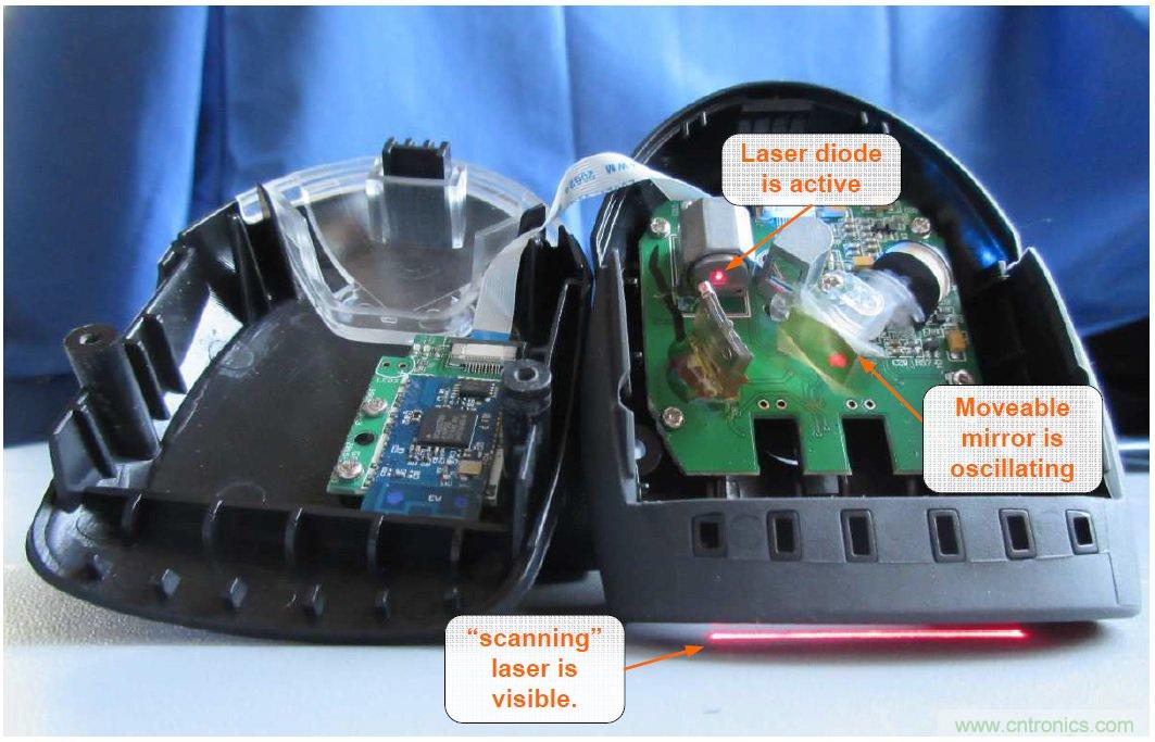 拆解45美元的藍(lán)牙無(wú)線條碼掃描槍，發(fā)現(xiàn)里面鏡中有鏡
