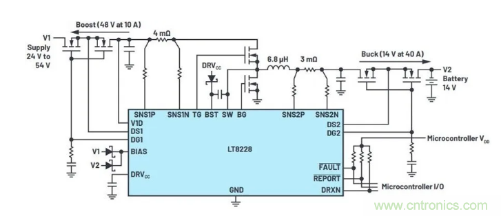 簡化雙電池電源系統(tǒng)，48 V/12 V汽車應用指日可待