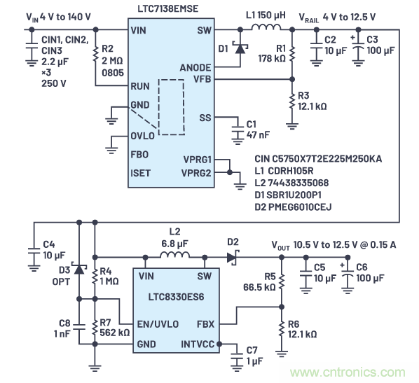 在源電壓5 V至140 V的電氣系統(tǒng)中，如何維持偏置電壓呢？