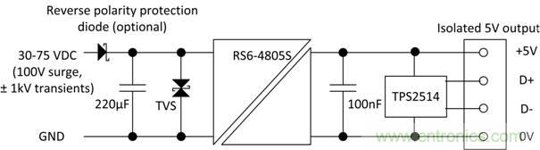 使用RECOM DC／DC轉(zhuǎn)換器作為USB充電器